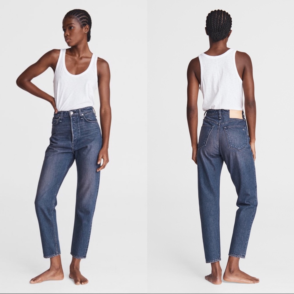 rag & bone ryne super high rise cropped relaxed jeans size 25